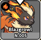 Blazgrowl Evomon creature